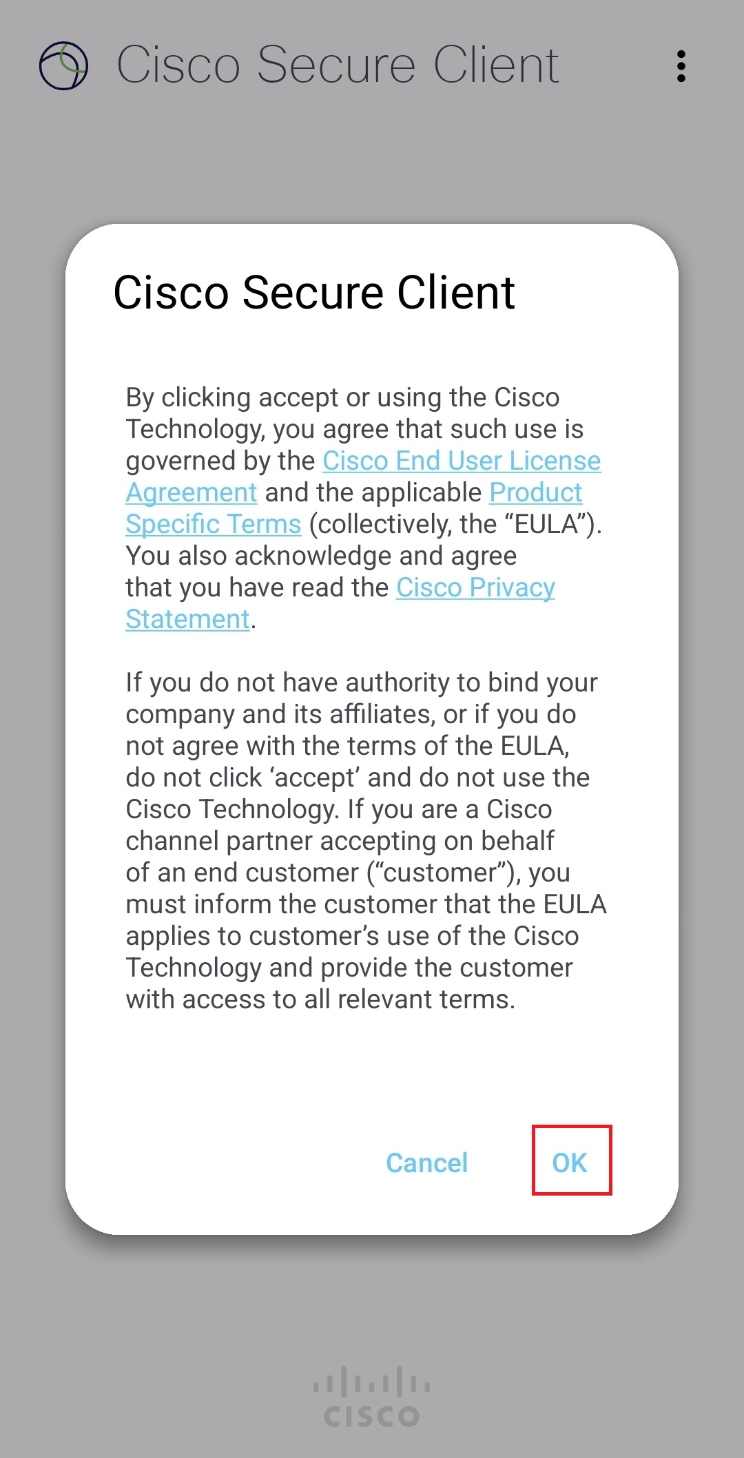 4. Accepting the Terms of Use