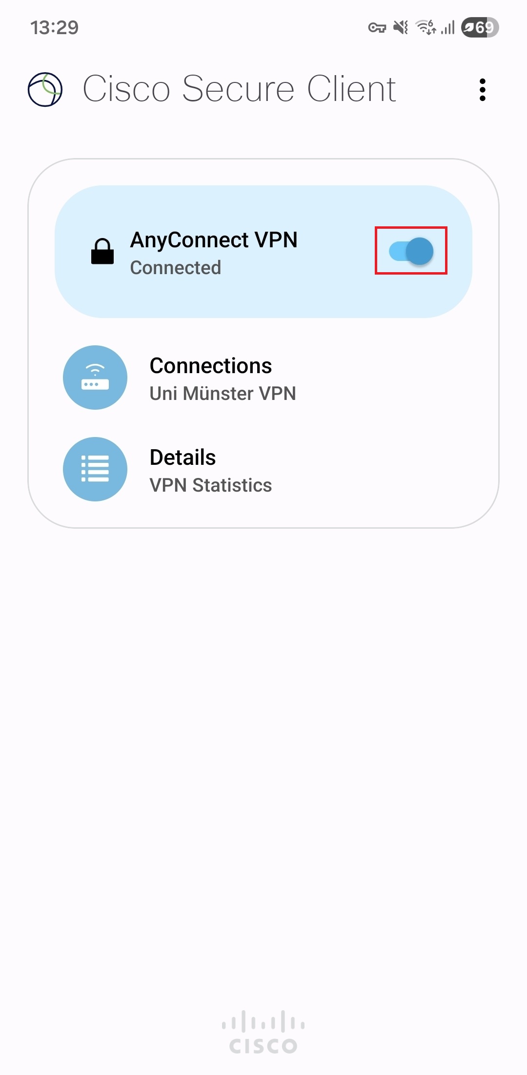 4. Connection successful, stop the connection