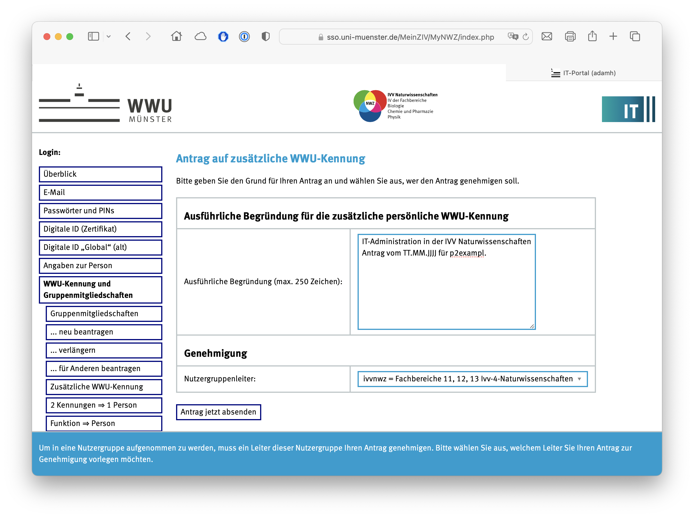 Begründung für die zusätzliche Kennung