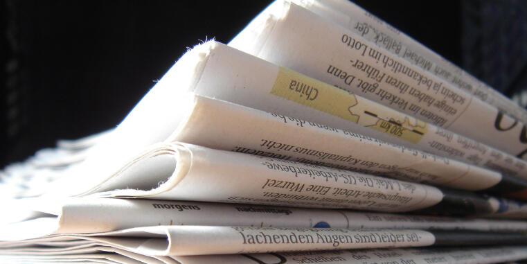 A stack of newspapers