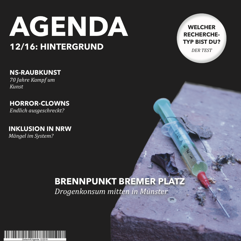 Cover des Magazins "Agenda", darauf zu sehen: Spitzen auf einer Betonplatte