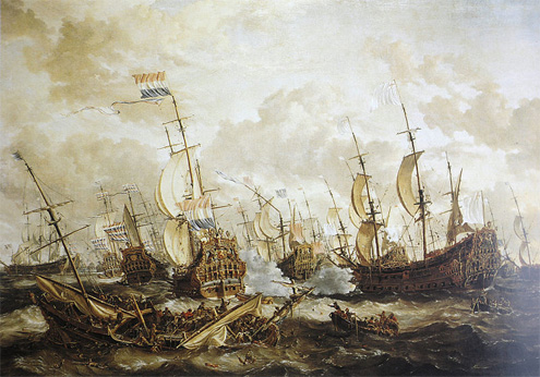 Viertagesschlacht während des 2. niederländisch-englischen Seekriegs