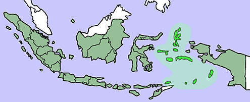 Indonesien mit Inselgruppe der Molukken