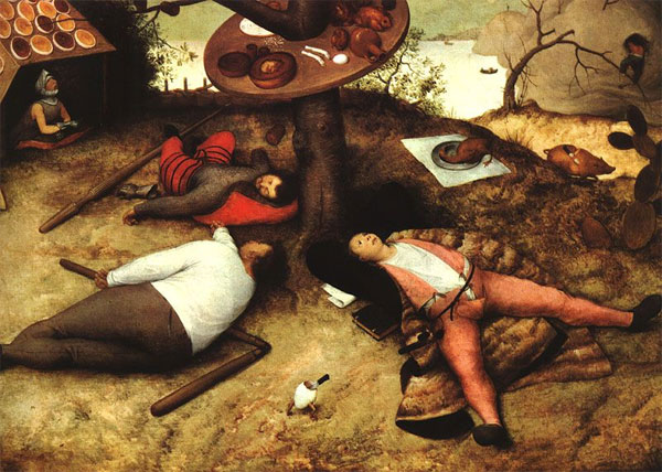 Pieter Bruegel: Schlaraffenland, zwischen 1526 und 1530