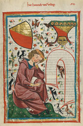 Heinrich von Veldig im Codex Manesse, um 1300