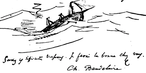 .Auszug aus einer Tuschezeichnung von Baudelaire