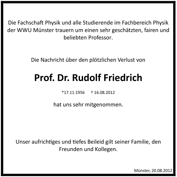 RIP Prof. Friedrich