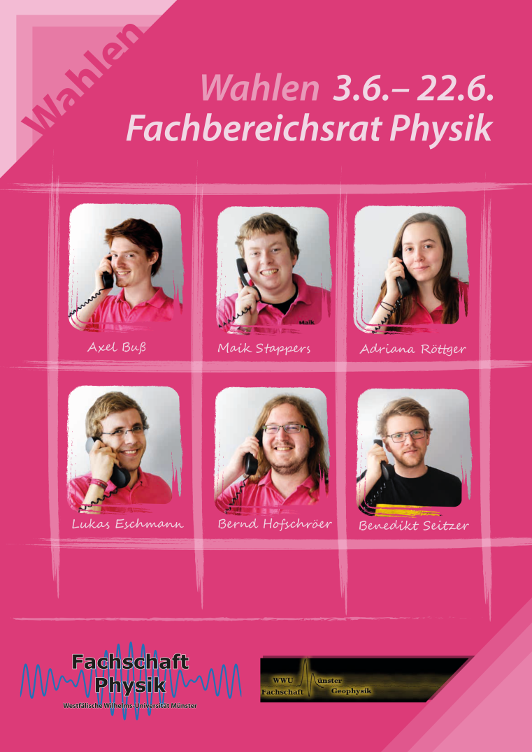 Election poster Physics Department Council (summer semester 2015)