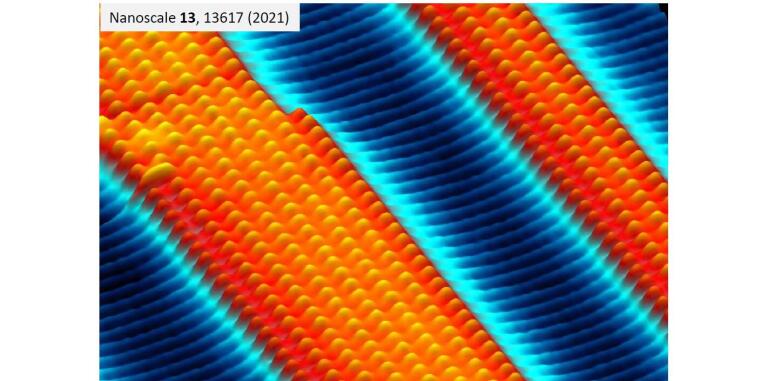 nc-AFM image of (2x1)O reconstructed oxide domains on Cu(110)