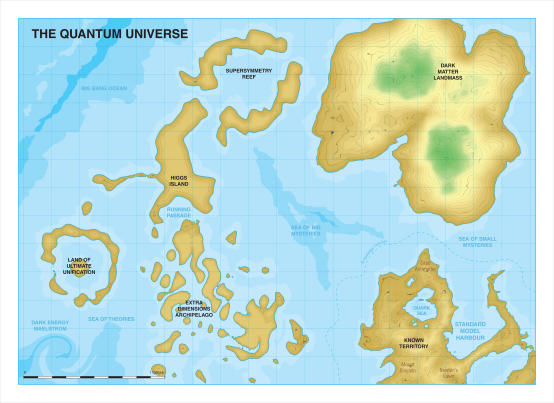 Künstlerische Darstellung einer Karte des „Quanten-Universums“
