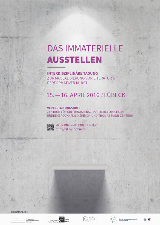 Plakat der Konferenz 'Das Immaterielle Ausstellen'