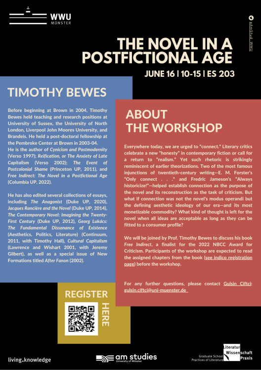 Workshop: The Novel in a Postfictional Age mit Timothy Bewes