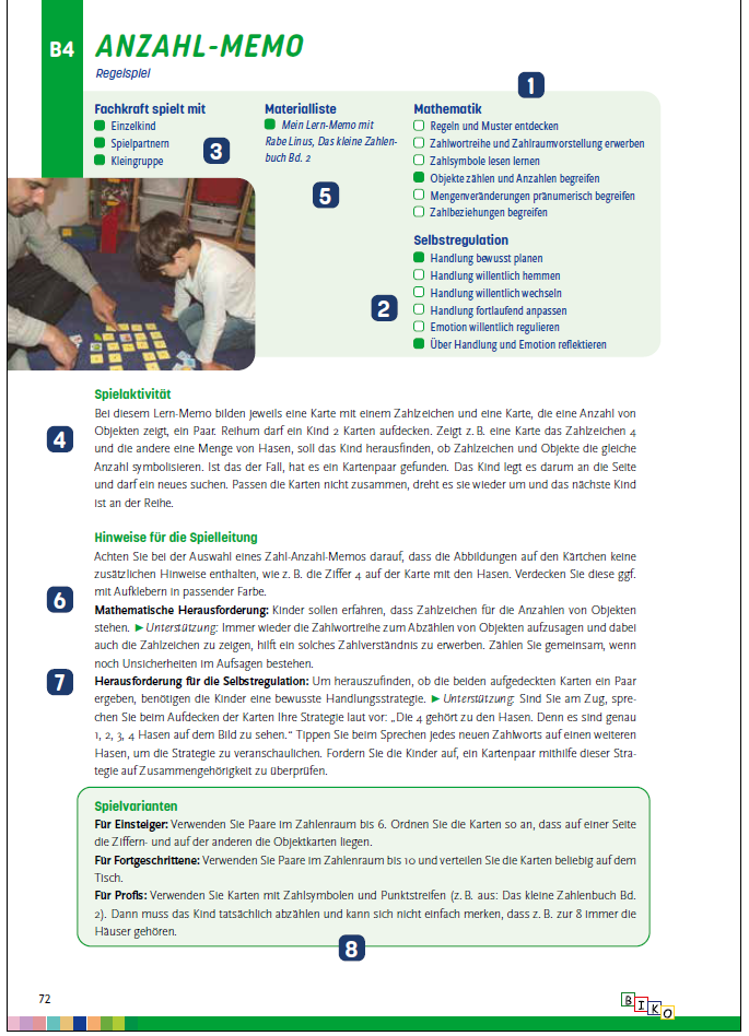 Aufbau der Spielbeschreibungen der BIKO-Mathe-Kiste
