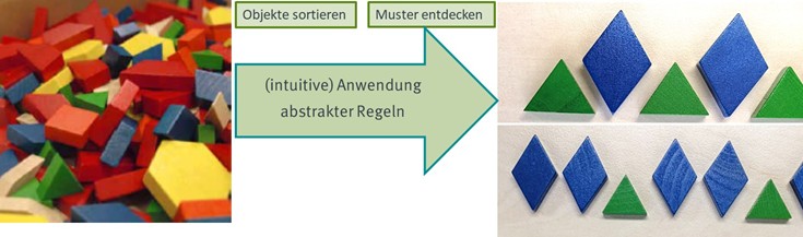 Grafik zur Veranschaulichung von Ordnen und Muster entdecken