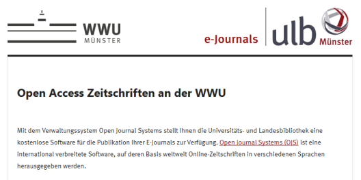 E-Journal-Plattform der WWU
