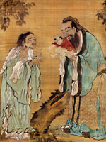 Konfuzius mit dem jungen Buddha und Laozi (v.r.)