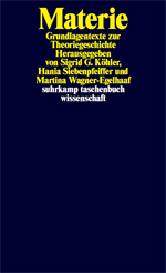 Buchcover „Materie – Grundlagentexte zur Theoriegeschichte“