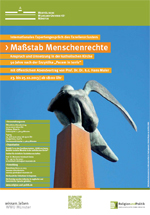 Plakat der Tagung Maßstab Menschenrechte