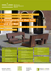 Plakat „Streitgespräche über Gott und die Welt“