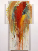 Arnulf Rainer, Fingermalerei Kreuz-Übermalung, 1987