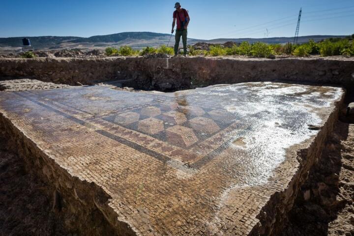 Mosaic floor of a Roman thermal bath
