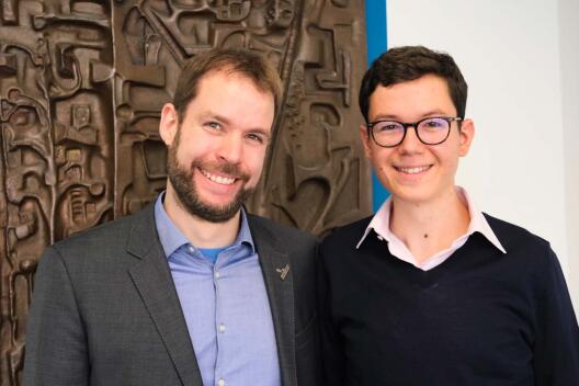 PD Dr. Fabian Herrmann (links) und Anton Zürbig (rechts) nach dem Mitarbeiterseminar am 10.06.2024, © IPBP/Lechtenberg