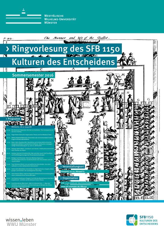 Ringvorlesung des SFB 1150 „Kulturen des Entscheidens“