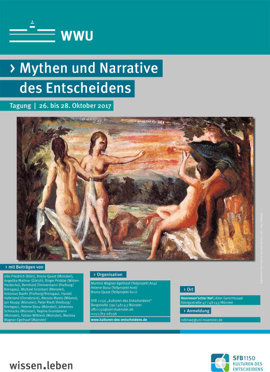 Plakat der Tagung "Mythen und Narrative des Entscheidens"