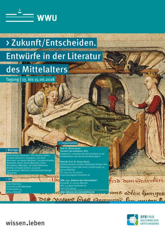Plakat der Tagung "Zukunft/Entscheiden. Entwürfe in der Literatur des Mittelalters"