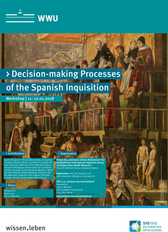 Poster of the workshop "Decision-making Processes of the Spanish Inquisition: Participants, Institutions, and Negotiations"