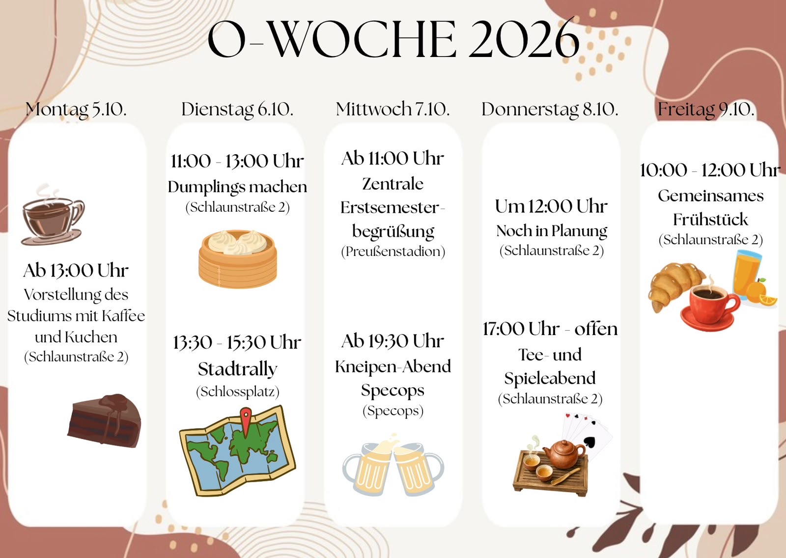 O-Woche der Fachschaft Sinologie, Wintersemester 2026/27
