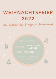 Plakat Weihnachtsfeier Fachschaft Sinologie 13.12.22