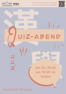 Plakat Quiz-Abend Fachschaft Sinologie 25.05.23