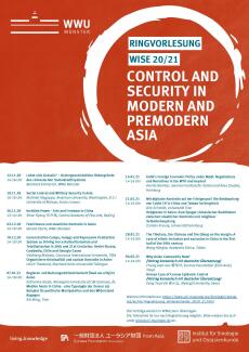 Plakat zur Ringvorlesung "Control and Security in Modern and Premodern Asia"