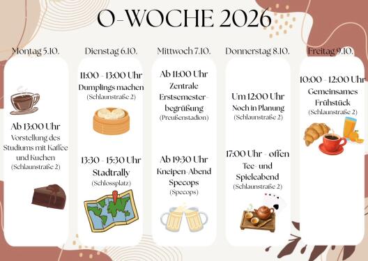 O-Woche Fachschaft Sinologie Wintersemester 2026/27