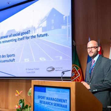 Sam Tickell präsentiert bei der Sport Management Research Seminar der Universidade da Maia – UMAIA