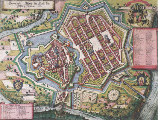 Hanau Stadtplan Kupferstich 1684