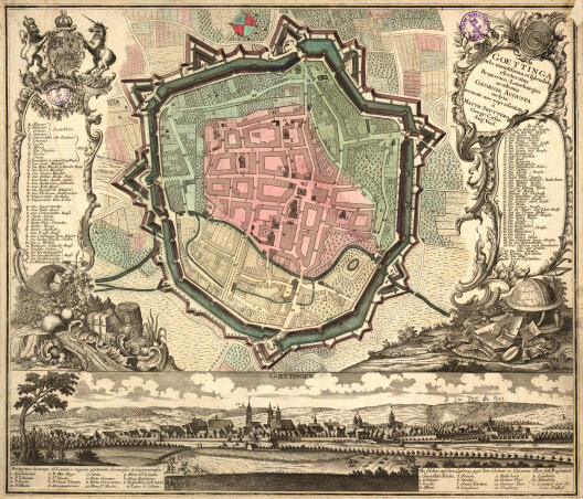 Goettingen Fortifikationsplan Matthaeus Seutter Um 1730