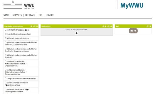 Die Startseite des MyWWU Portals
