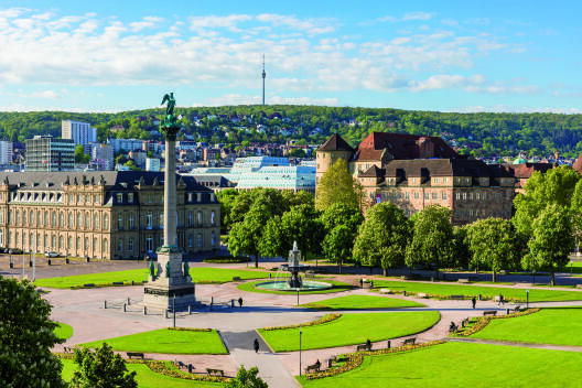 The "Schlossplatz" in Stuttgart with "Dorotheen Quartier".