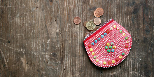 coin purse with coins