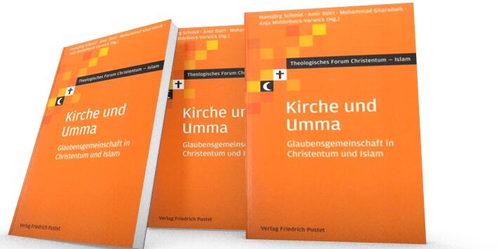 Das Cover des Buches „Kirche und Umma – Glaubensgemeinschaft in Christentum und Islam“ aus drei Perspektiven