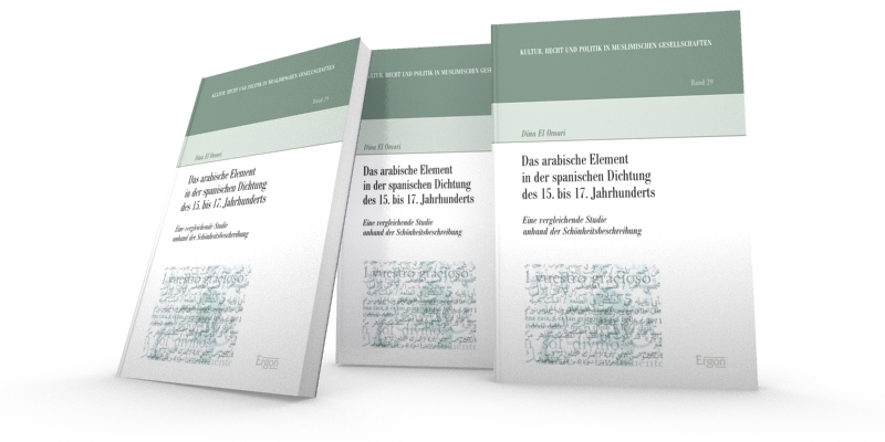 Das Cover des Buches „Das Arabische Element“ in drei Ansichten nebeneinander