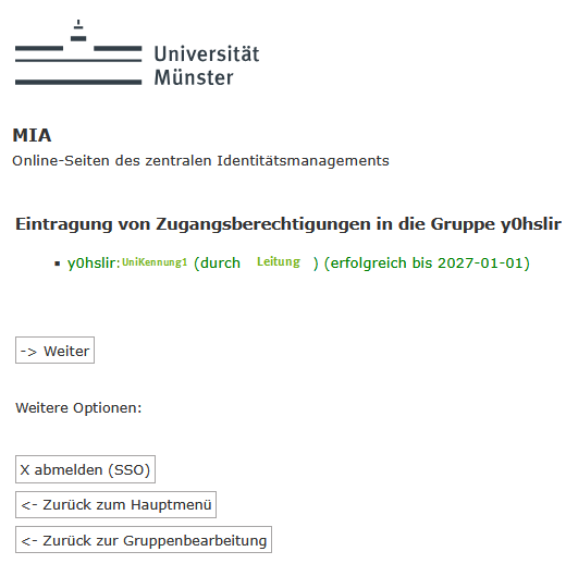 Hinzufügen abgeschlossen