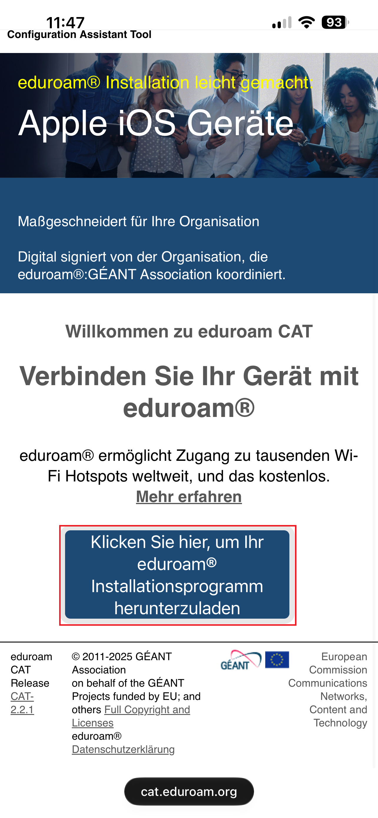 1. Website aufrufen