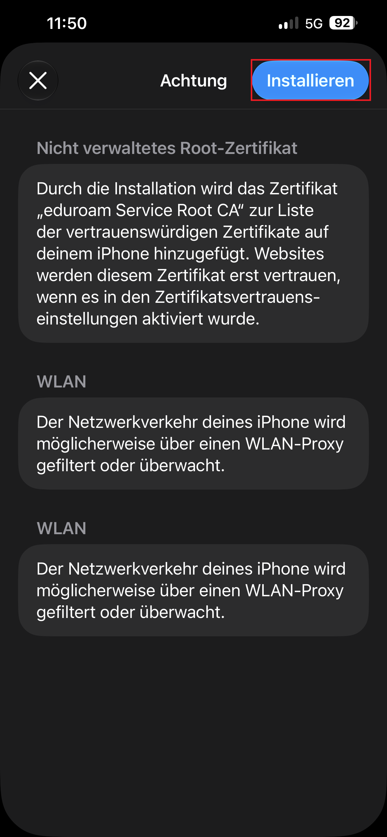9. Warnungen Akzeptieren