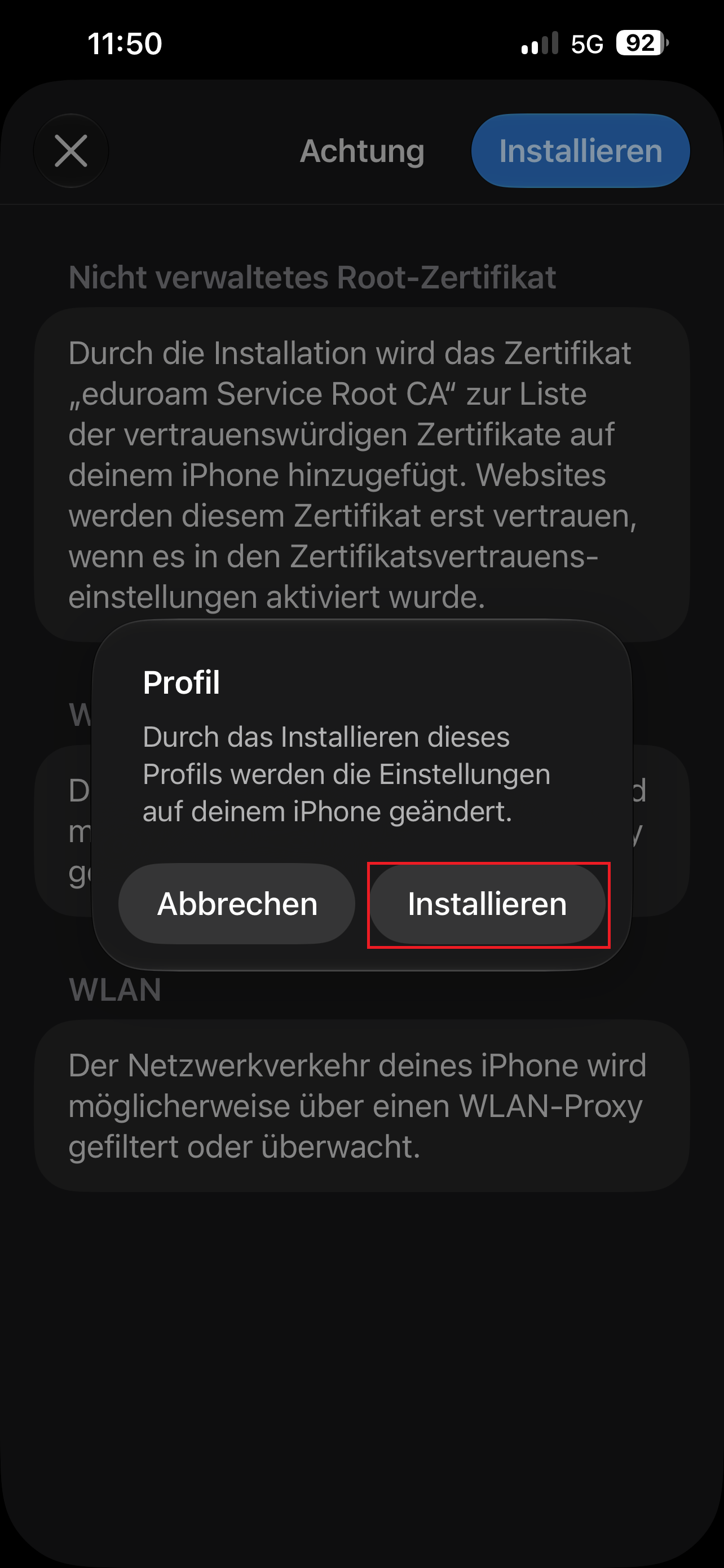 10. iPhone Änderungen Bestätigen