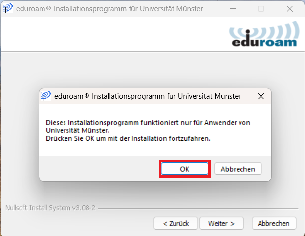 6. Hinweis bestätigen