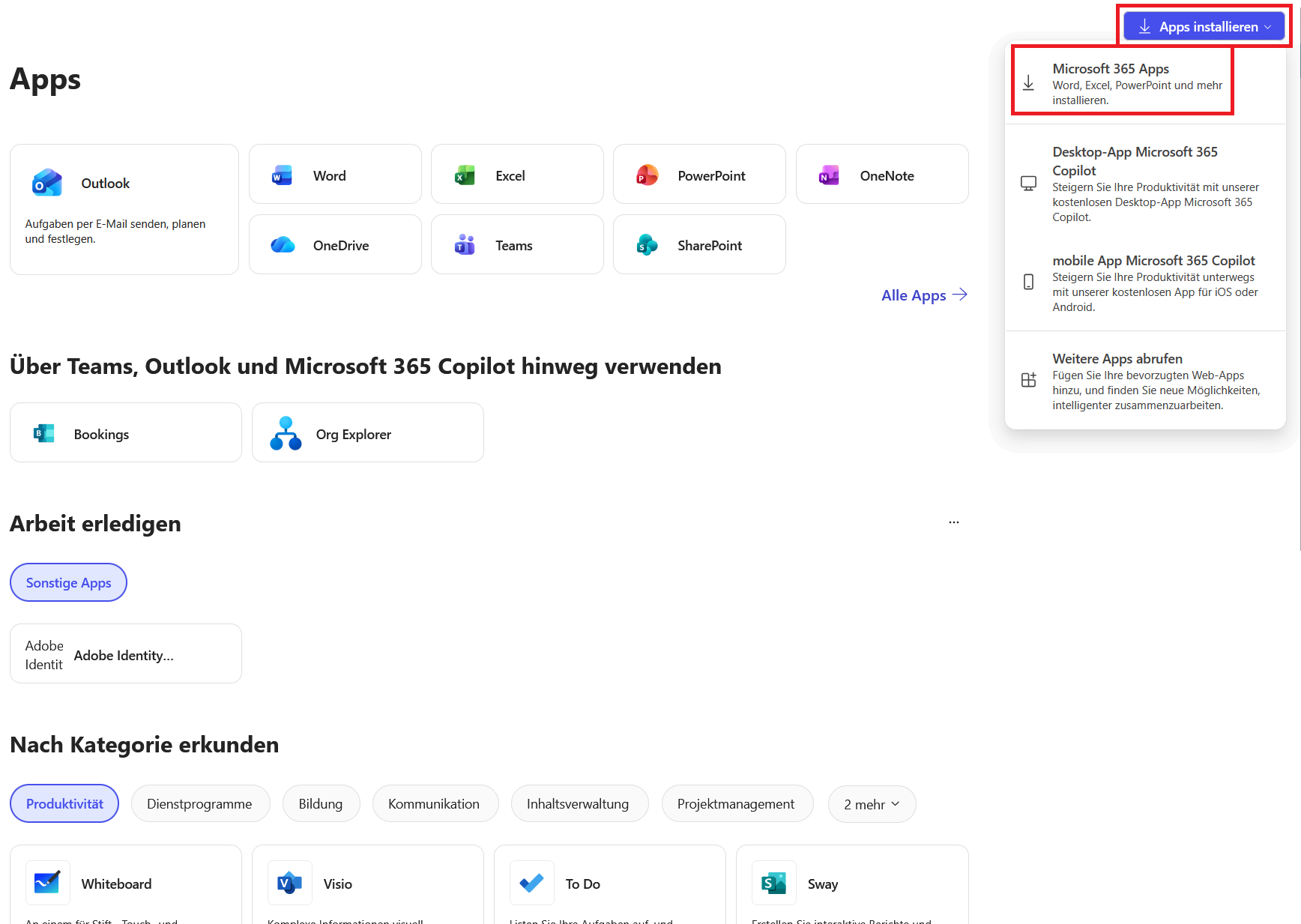 3. Apps installieren