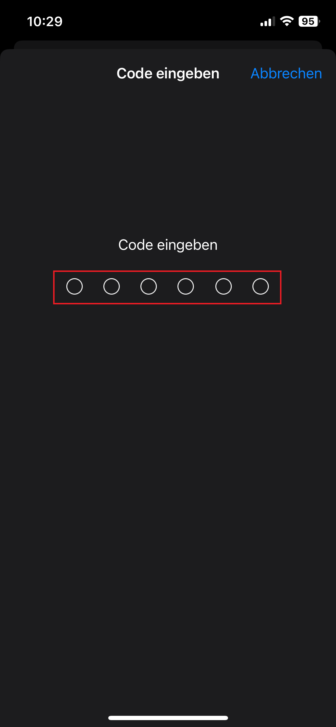 3. Code eingeben